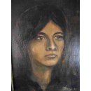 Ölgemälde, Porträt einer jungen Dame, sign., 1973